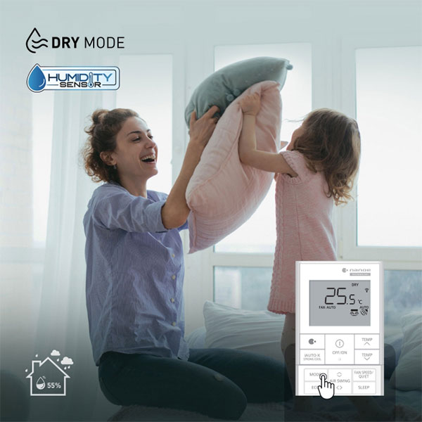 Kiểm soát độ ẩm với Cảm biến độ ẩm và chế độ Dry